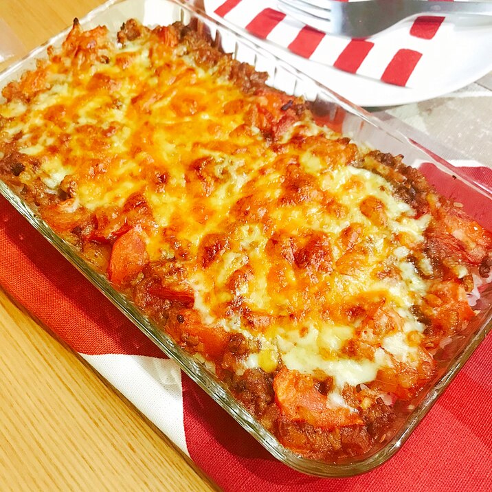 簡単 時短ランチ 残りご飯でトマトドリア カレー味 レシピ 作り方 By Maru Maru 楽天レシピ